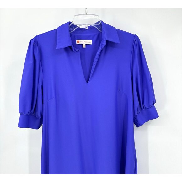 JUDE CONNALLY EMERSON DRESS swing short sleeve jude cloth royal blue knit S - Picture 2 of 6